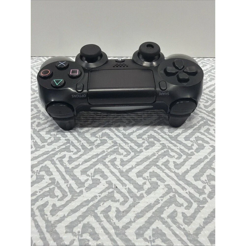 Official Sony PS4 DualShock 4 Wireless Controller Black - CUH-ZCT2U - Worn Grips